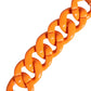 Orange Leather Chain Waist Metal Buckle Belt