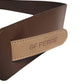 Brown Genuine Leather Logo Wide Waist Women Belt