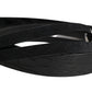 Black Exotic Leather Silver Metal Buckle Belt