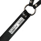 Black Exotic Leather Silver Metal Buckle Belt