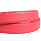 Pink Calf Leather Silver Metal Buckle Belt