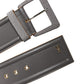 Gray Genuine Leather Square Silver Metal Buckle Belt