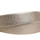 Metallic Beige Leather Silver Metal Buckle Belt