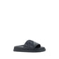 Gray Fabric Flat Sandals
