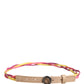 Multicolor Twisted Leather Circle Buckle Belt