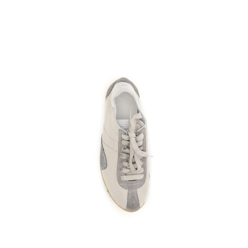 Beige Goatskin Athletic Sneakers
