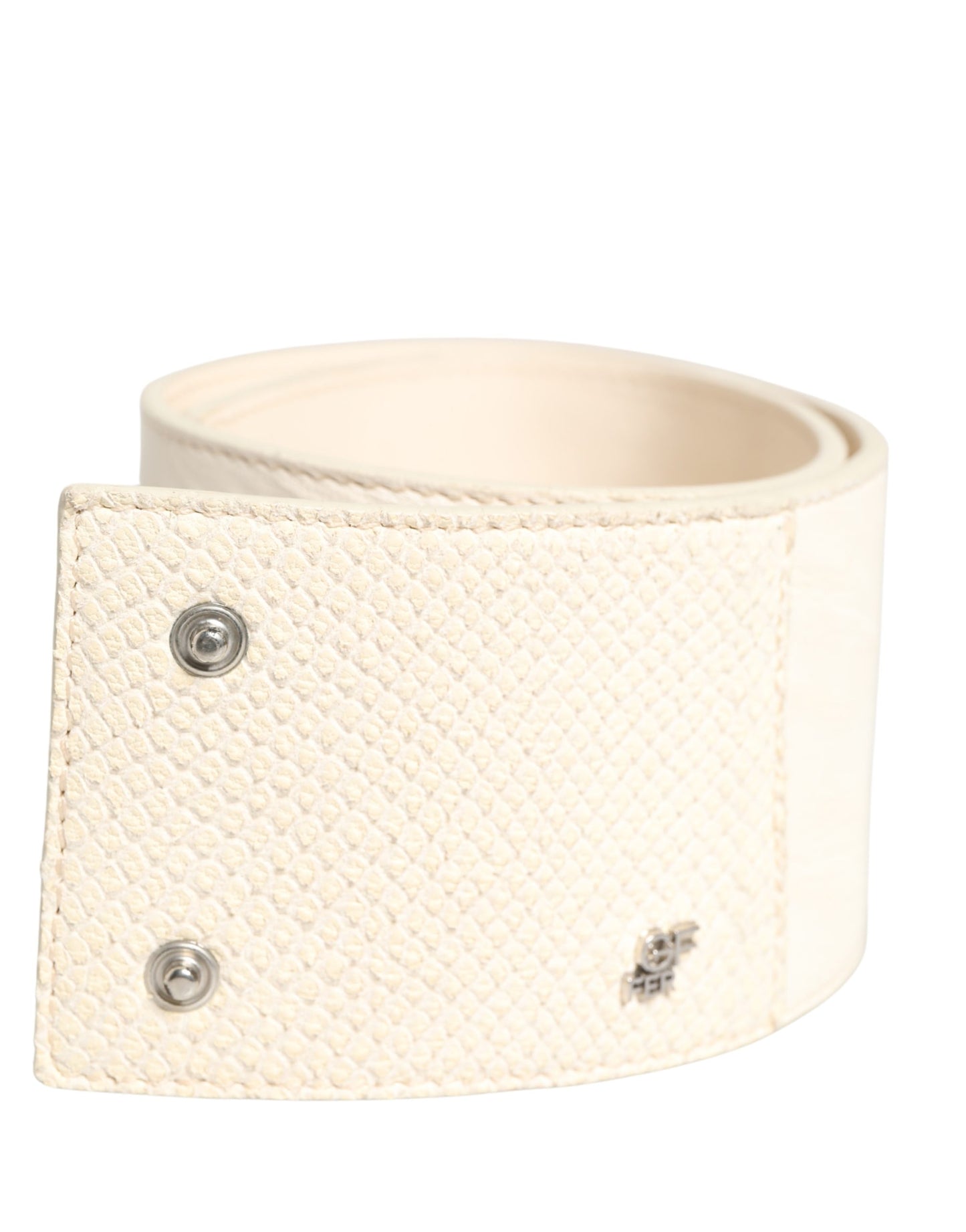 Off White Waxed Cotton Wide Fashion Waistband Belt