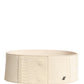Off White Waxed Cotton Wide Fashion Waistband Belt