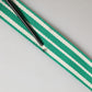White Green Stripes Canvas Silver Metal Buckle Belt