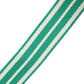 White Green Stripes Canvas Silver Metal Buckle Belt