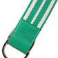 White Green Stripes Canvas Silver Metal Buckle Belt