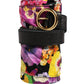 Multicolor Floral Wide Waist Gold Metal Buckle Cintura Belt