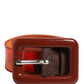 Orange PVC Waist Women Cintura Square Buckle Belt