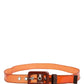 Orange PVC Waist Women Cintura Square Buckle Belt