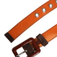 Orange PVC Waist Women Cintura Square Buckle Belt