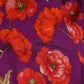 Purple Silk Floral Print Midi Sheath Dress