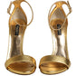 Gold Leather Keira High Heels Sandals Shoes