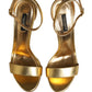 Gold Leather Keira High Heels Sandals Shoes