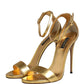 Gold Leather Keira High Heels Sandals Shoes