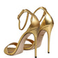 Gold Leather Keira High Heels Sandals Shoes