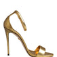 Gold Leather Keira High Heels Sandals Shoes