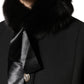 Black Fur Shoulder Collar Wrap Shawl Scarf