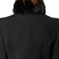 Black Fur Shoulder Collar Wrap Shawl Scarf