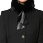 Black Fur Shoulder Collar Wrap Shawl Scarf