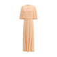 Orange Viscose Casual Dress