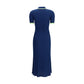 Blue Silk Casual Dress