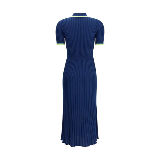 Blue Silk Casual Dress