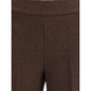 Brown Polyester Casual Pants