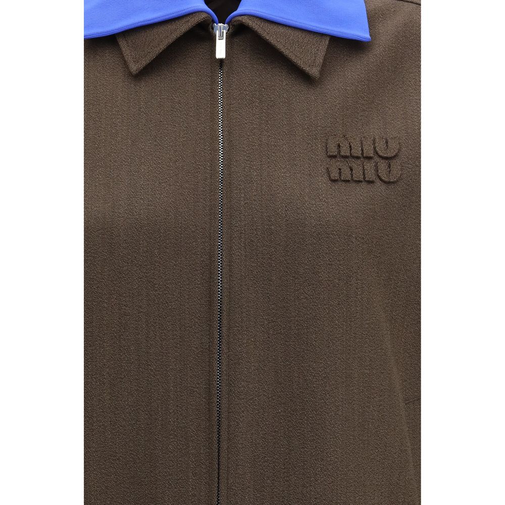 Brown Fleece Wool Bomber