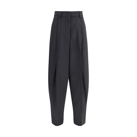Black Polyester Casual Pants