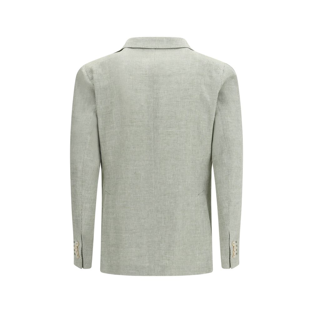 Bicolor Linen Blazer