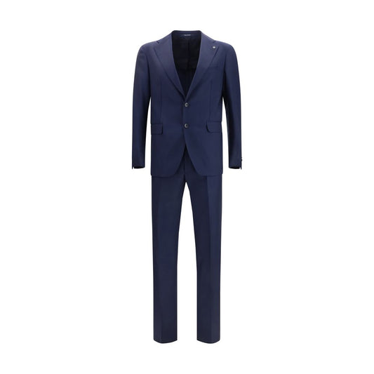 Blue Fleece Wool Two-Piece Suit