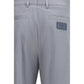 Gray Cotton Casual Pants