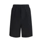 Black Viscose Bermuda Shorts