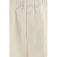 Beige Viscose Casual Pants