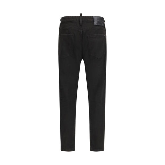 Black Cotton Slim Fit Jeans