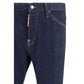 Blue Cotton Straight-Leg Jeans