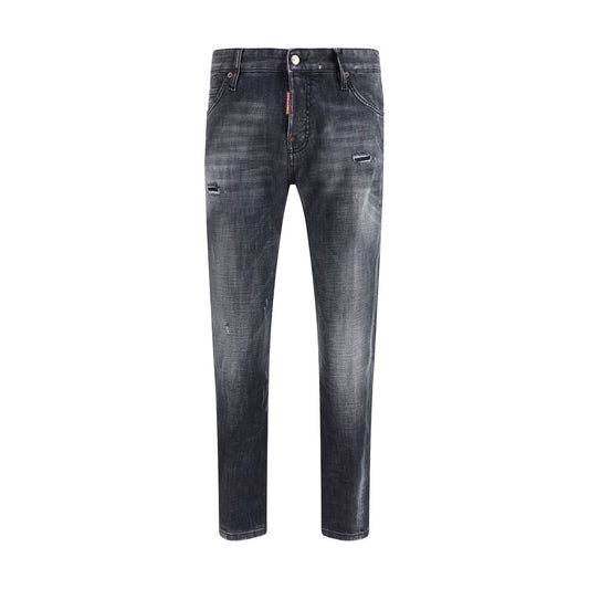 Black Cotton Slim Fit Jeans