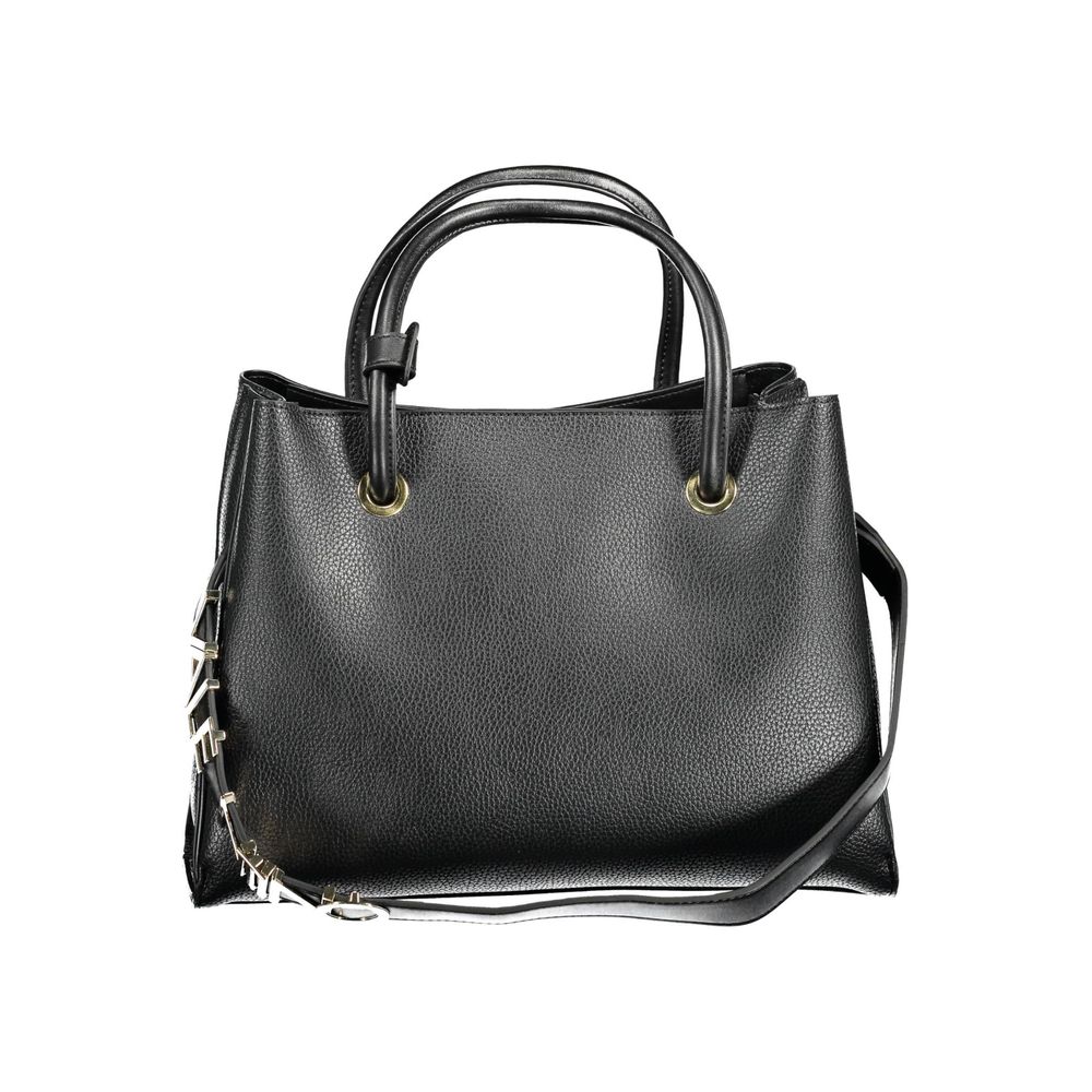 Black Polyurethane Women Handbag