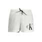 White Polyester Men's Swim Trunk