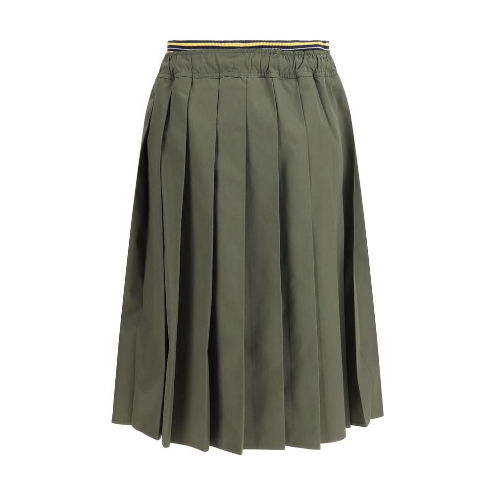 Bicolor Polyester Midi Skirt