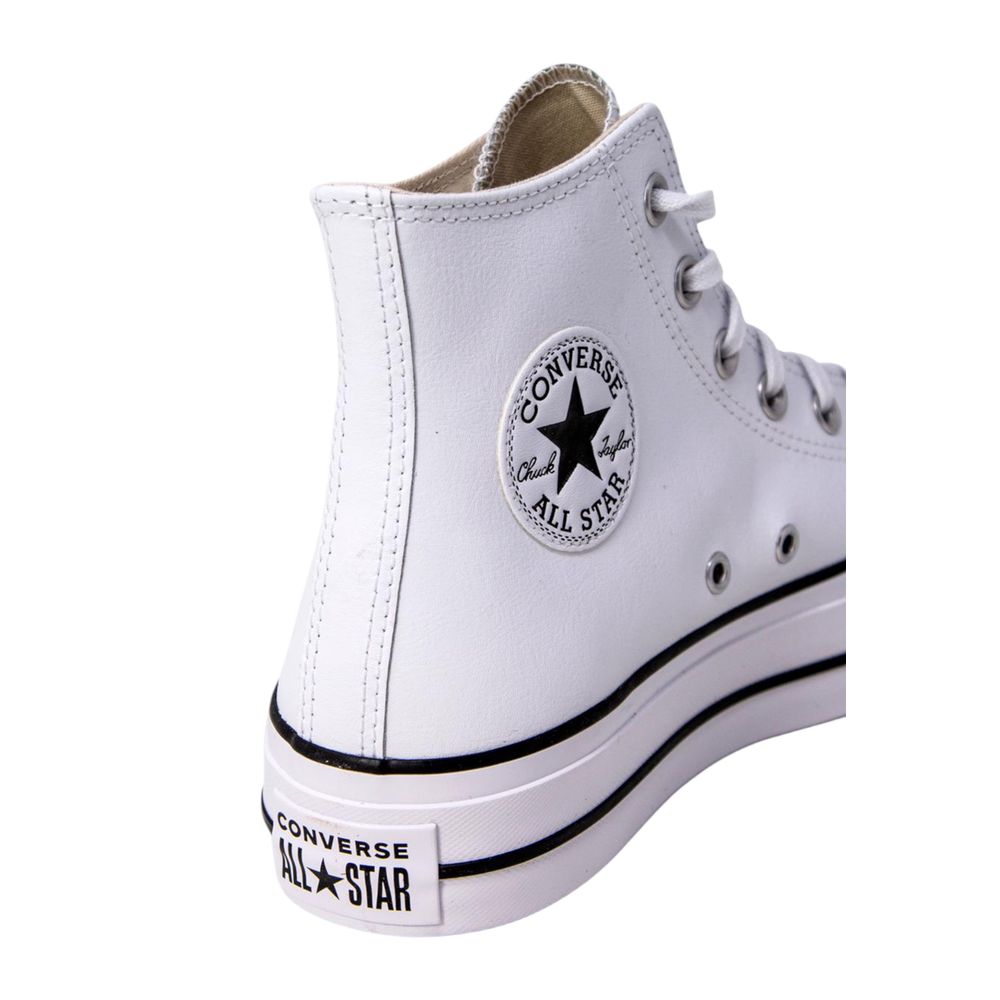 White Polyethylene Platform Sneakers