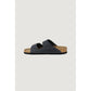 Black Synthetic Flat Sandals