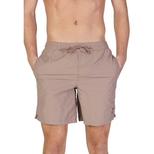 Beige Nylon Swim Shorts