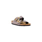 Purple Suede Leather Strap-On Sandals
