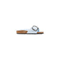 Blue Artificial Leather Flat Sandals